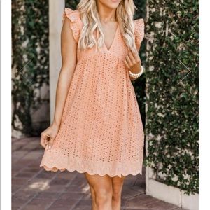 Pink Lilly eyelet lace romper